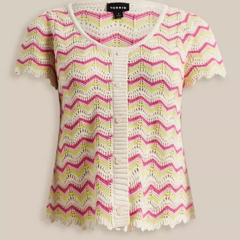 Torrid Women's Multicolor Chevron Knit Top